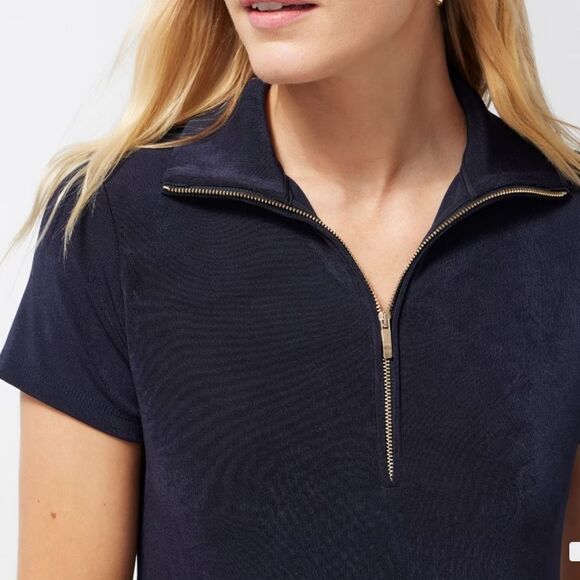 Chico’s Travelers Zip Front Top Cap Short Sleeve India Ink 4 NWT in‎ packaging - Picture 4 of 7